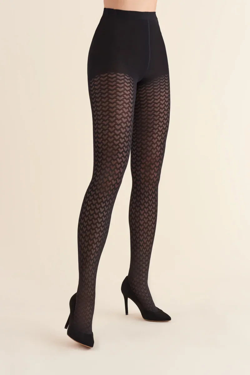 SEILA - RAJSTOPY WZORZYSTE Z MIKROFIBRY 3D CODE 276 - AW2022